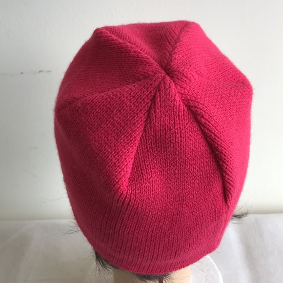 The North Face beanie pink knit hat One size cute Barbie pink! - Picture 4 of 8